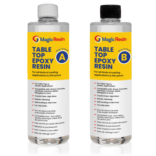 32 oz (946 ml) | Table Top Clear Coating Epoxy Resin Kit | Free Express Shipping