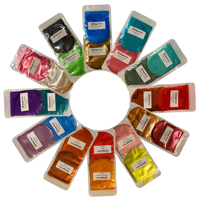 Set de poudre de mica vibrant - 25 couleurs éclatantes pour une créativité sans limites - 10 grammes par couleur (25x10g)