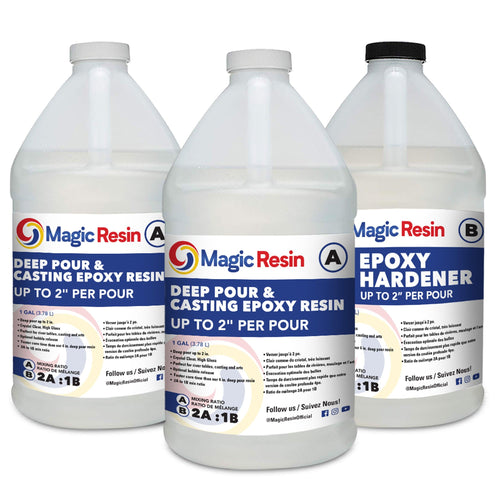 3 Gallon (11.4 L) | 2'' Deep Pour, Casting & Art Resin | Clear Epoxy Resin Kit | Free Express Shipping