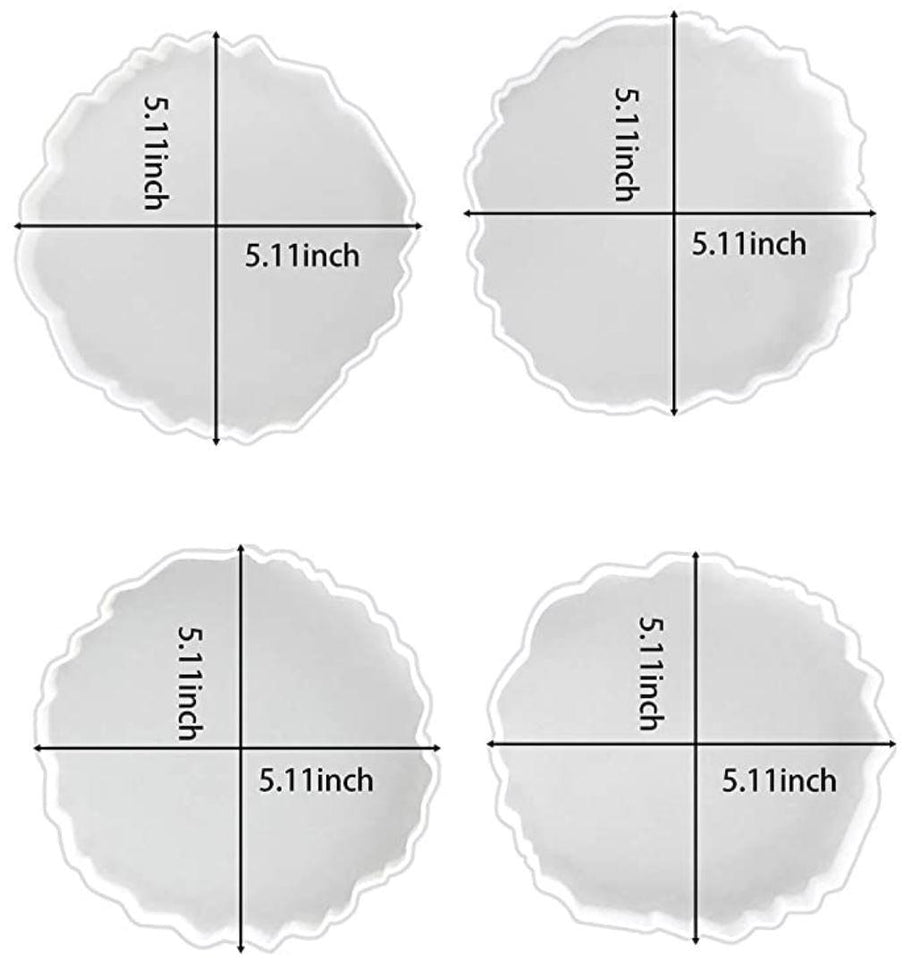 2 Coaster Molds for Epoxy Resin Set of 4