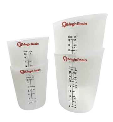 Silicone Measuring Cups | 2 x 500ml & 2 x 250ml | Ideal for Epoxy Resin Mixing | Set of 4 Cups