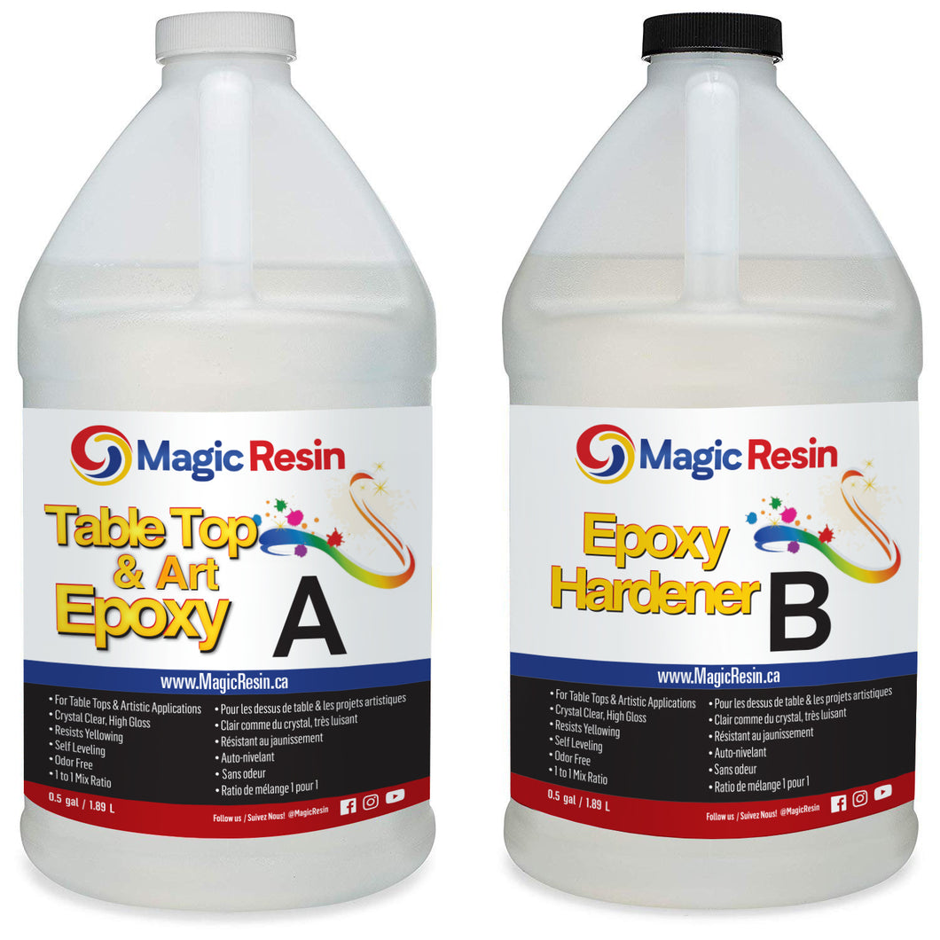 1 Gallon (3.8 L) | Table Top & Art Clear Epoxy Resin Kit | Magic Resin