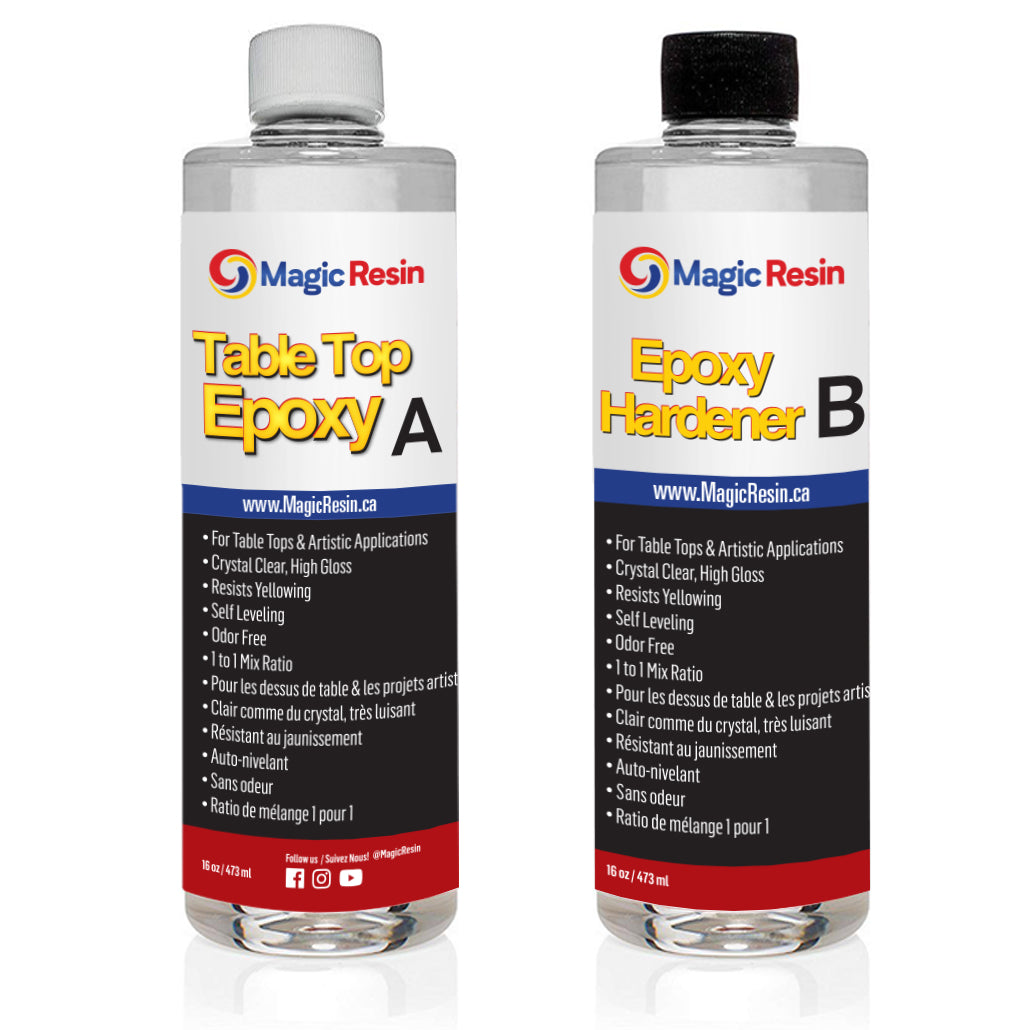 32 oz (946 ml) | Table Top & Art Clear Coating Epoxy Resin Kit | Free Express Shipping
